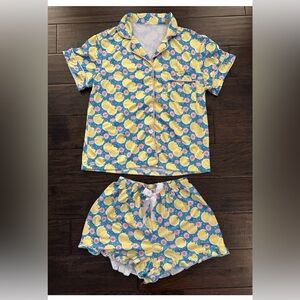 Boutique Lemons & Roses Pajama Set Size Small EUC